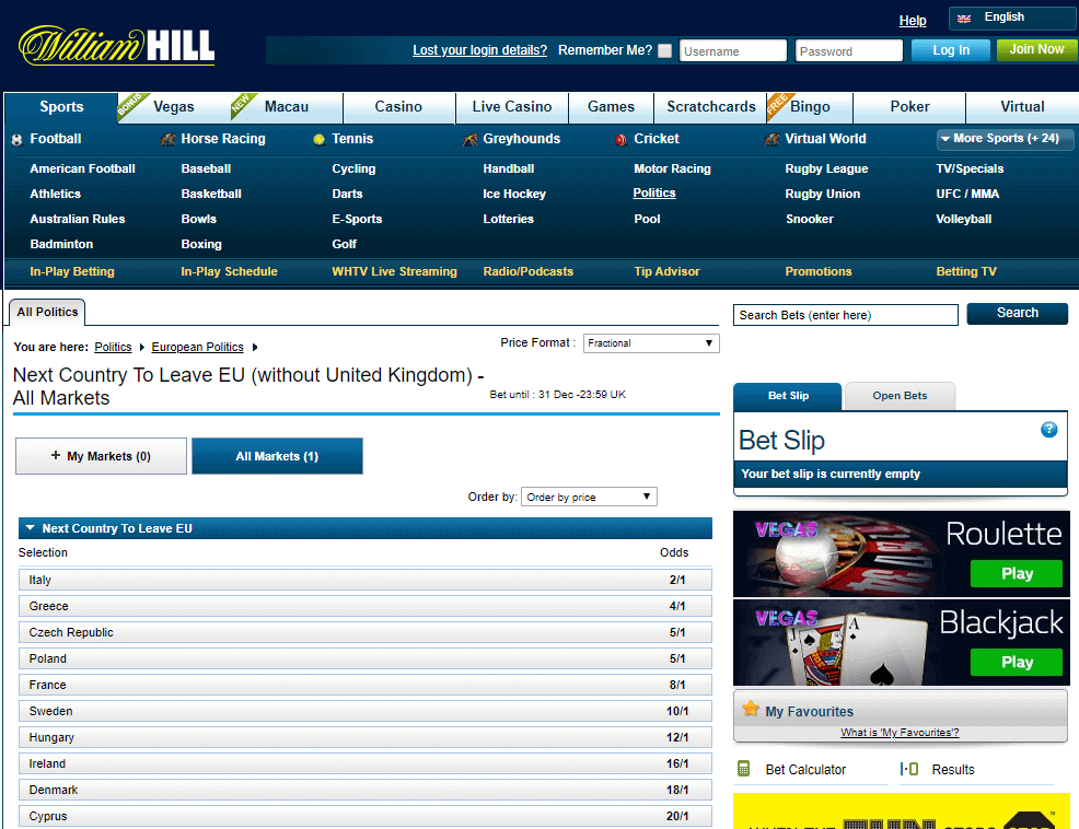 william hill politics