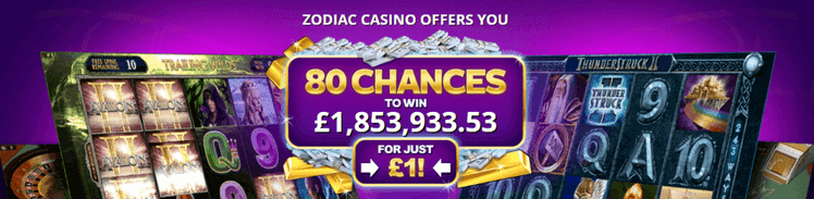 zodiac casino deposit one pound get 20 free